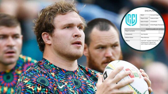 Exclusive: The images used for Jan-Hendrik Wessels’ controversial ban as panel deems Springbok ‘intentionally’ groped Josh Murphy