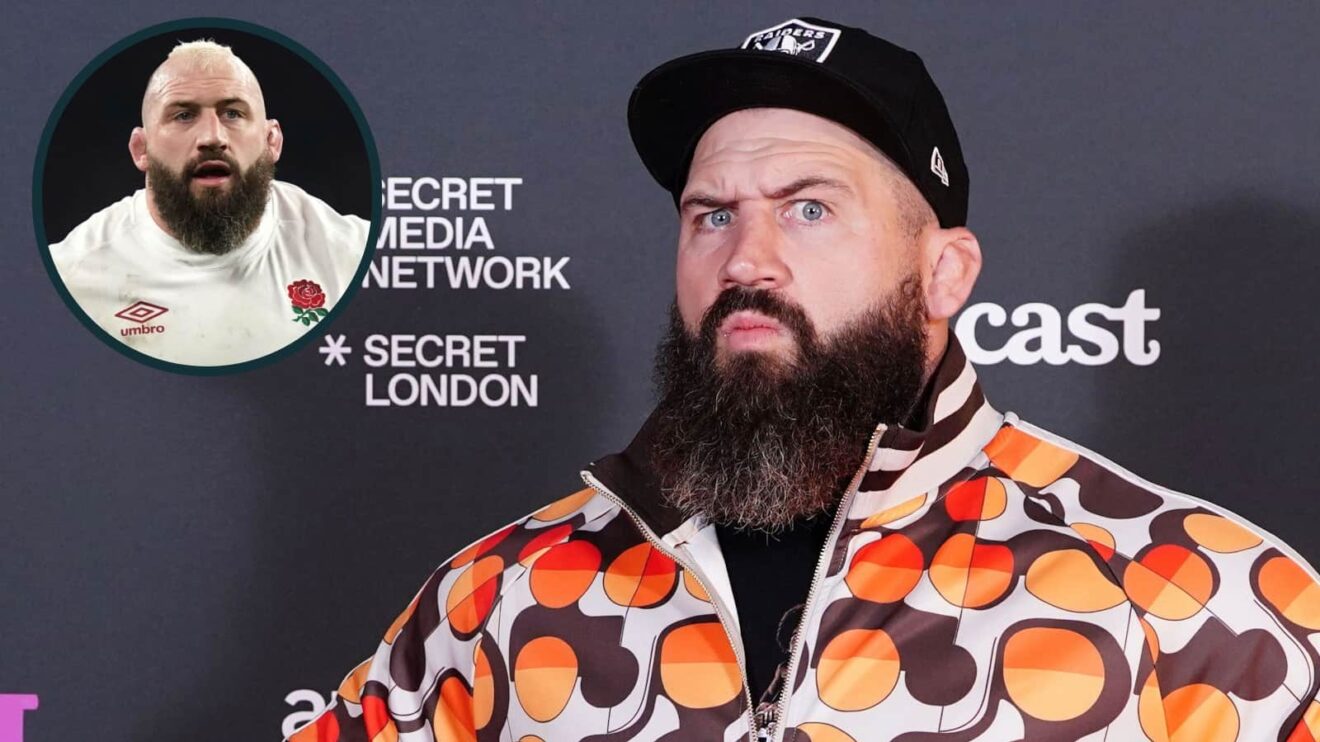 Joe Marler post-rugby career and when he was playing for England (inset).