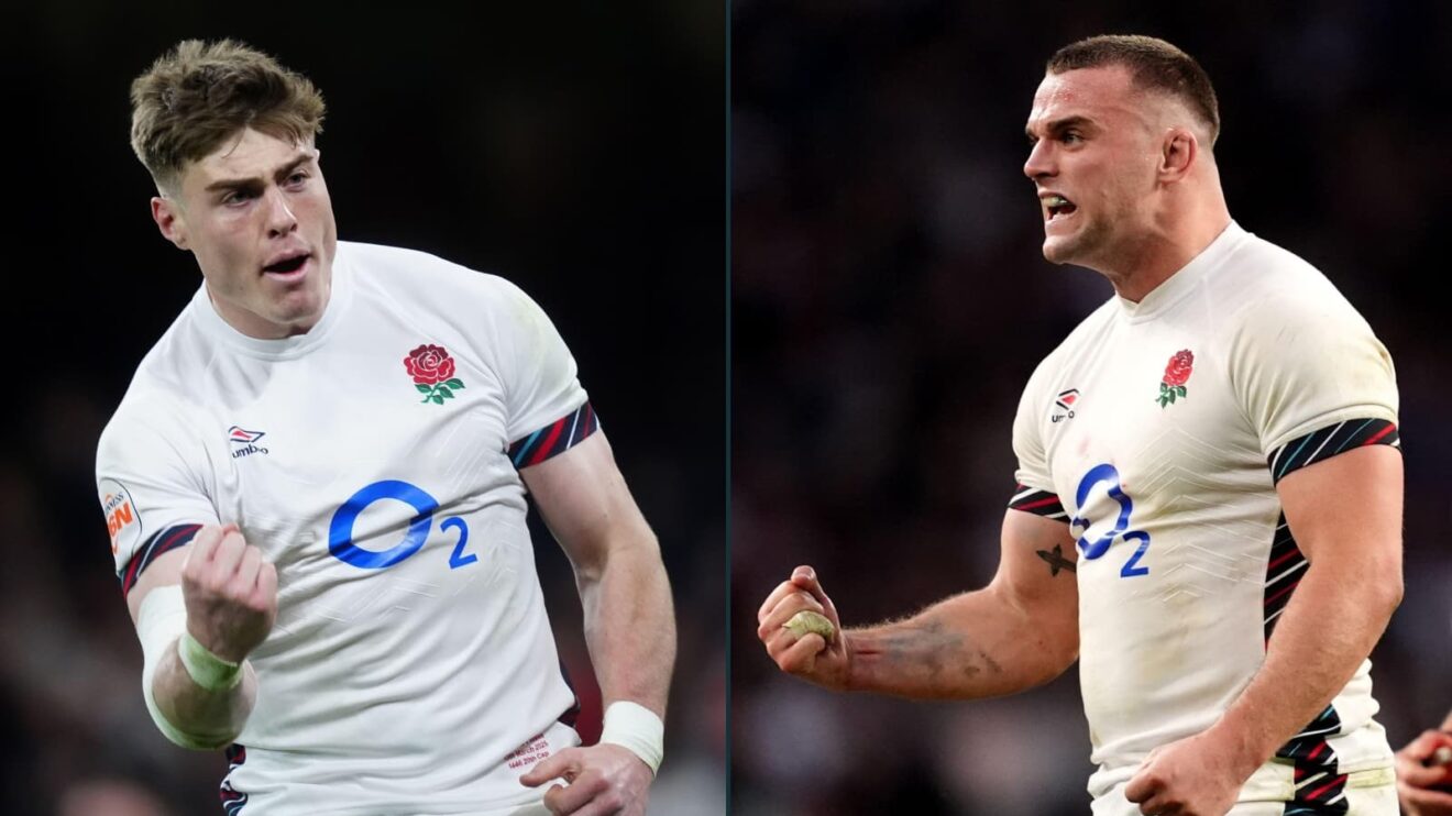 England's Tommy Freeman and Ben Earl.