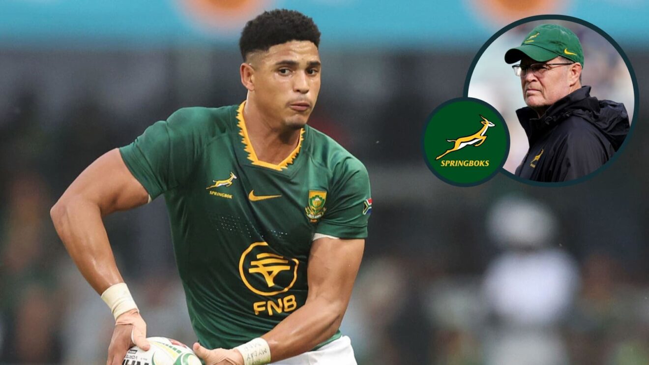 Sacha Feinberg-Mngomezulu continues at fly-half for the Springboks.