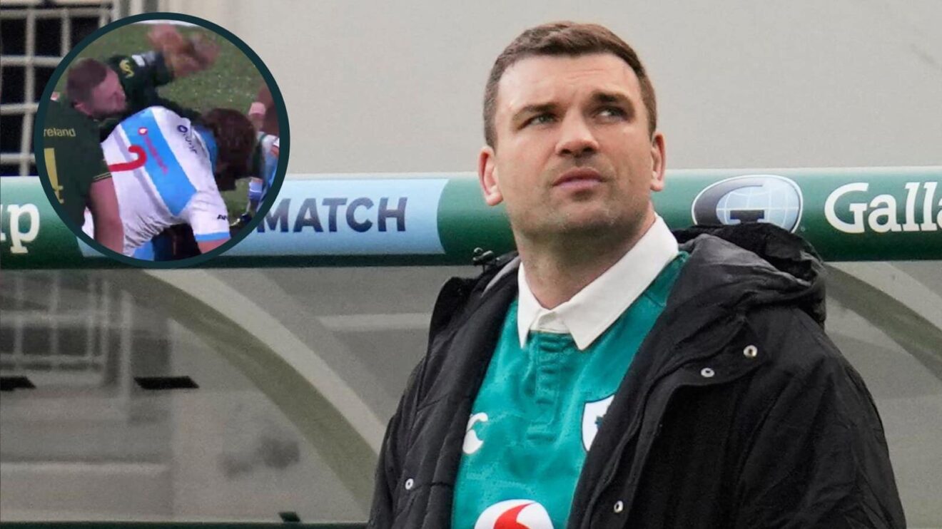 Ireland's Tadhg Beirne after red card against All Blacks and the Jan-Hendrik Wessels incident (inset).