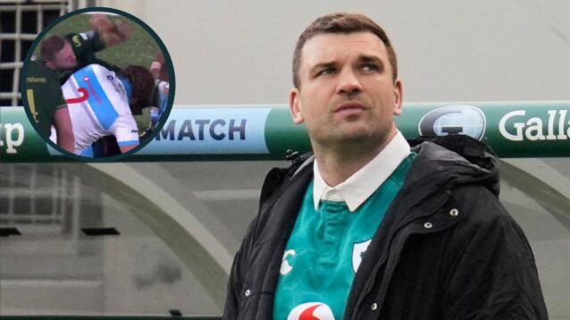 Ireland's Tadhg Beirne after red card against All Blacks and the Jan-Hendrik Wessels incident (inset).