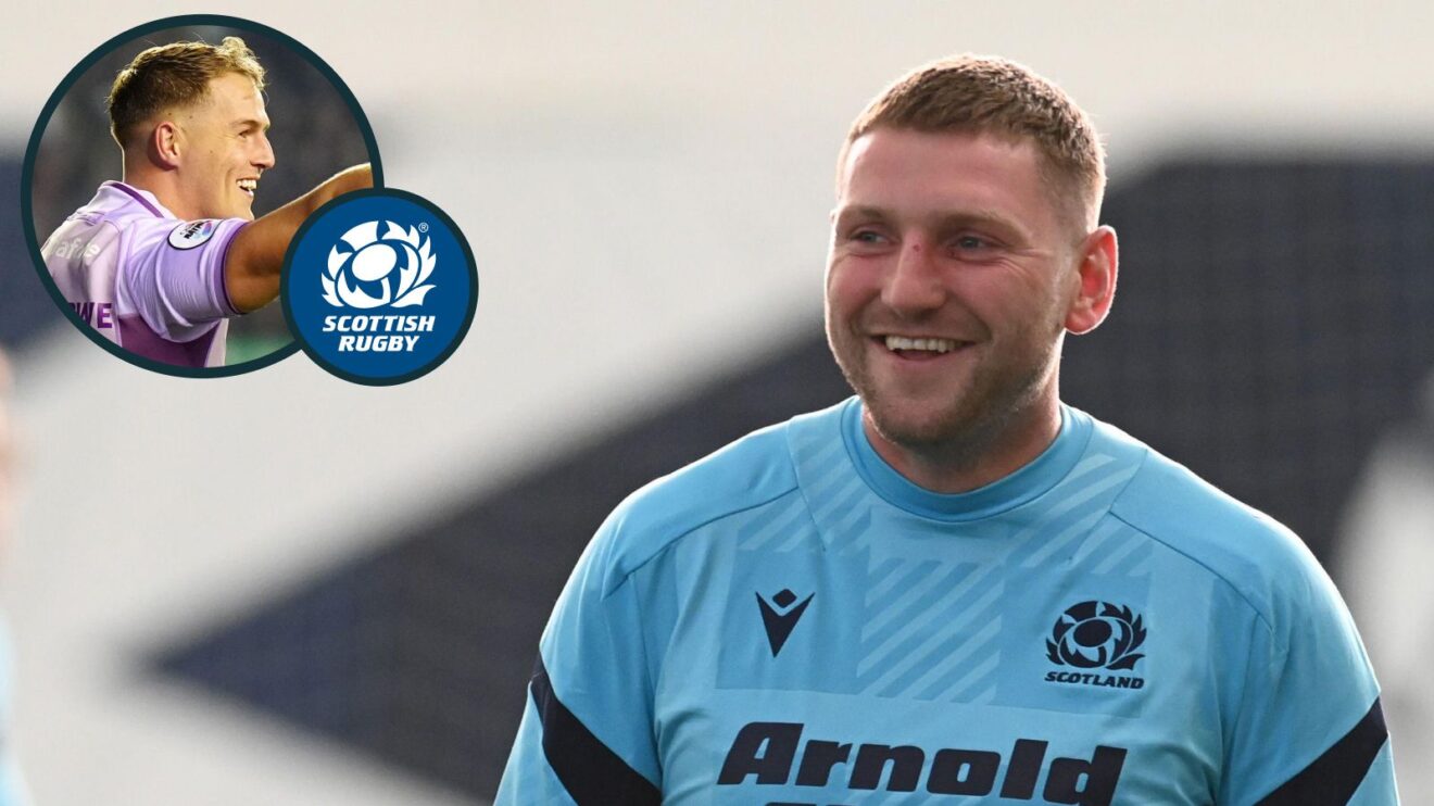 A two layered image of Finn Russell and Duhan van der Merwe