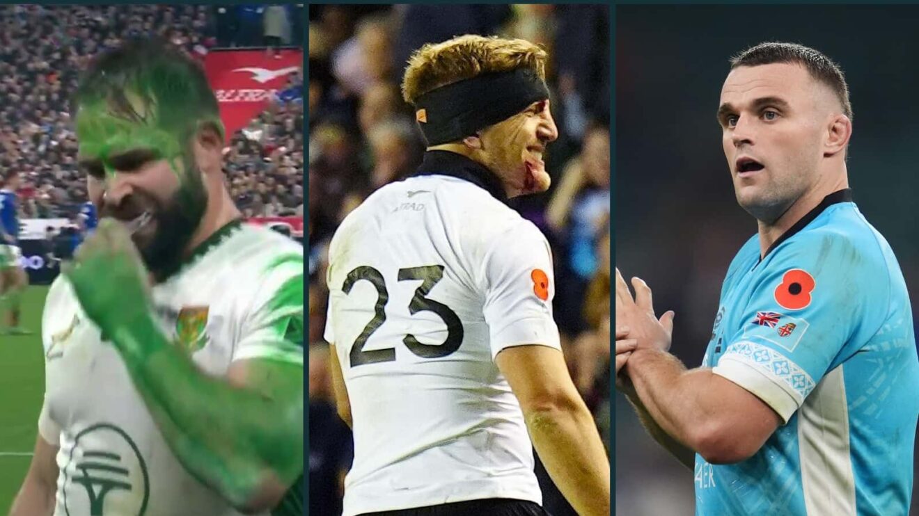 Springboks' Cobus Reinach, All Blacks' Damian McKenzie and England's Ben Earl.