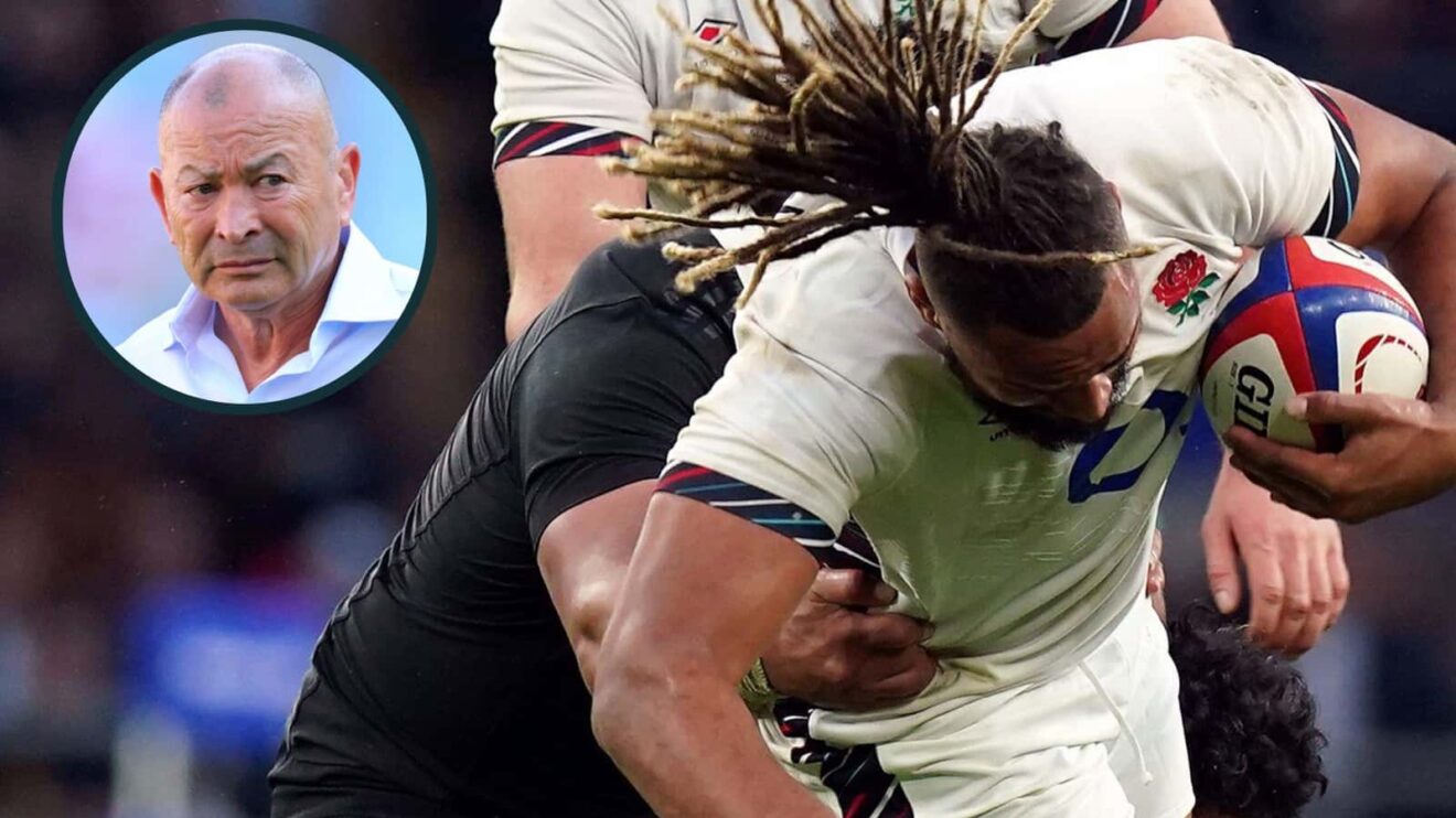 England taking on the All Blacks in 2024 and former Red Rose boss Eddie Jones.