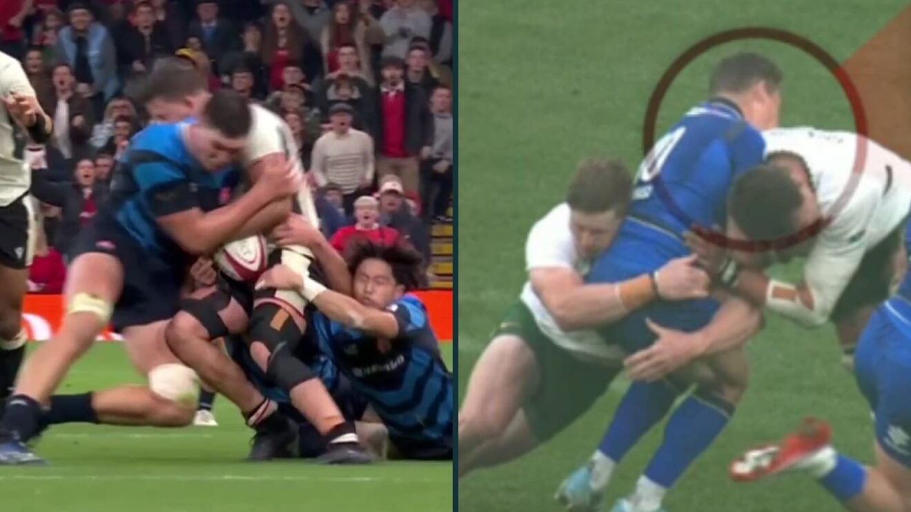 Japan's Harry Hockings and Springboks' Franco Mostert's tackles that led to red cards.