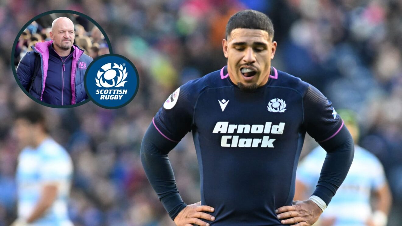 Scotland captain Sione Tuipulotu and, inset, head coach Gregor Townsend.