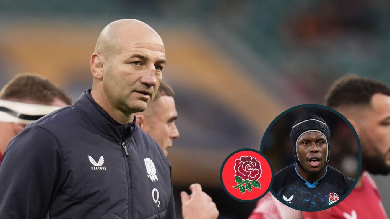 A two layered image of Steve Borthwick and Maro Itoje