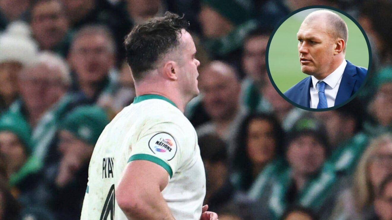 Ireland lock James Ryan and an inset of Sprignboks great Schalk Burger.