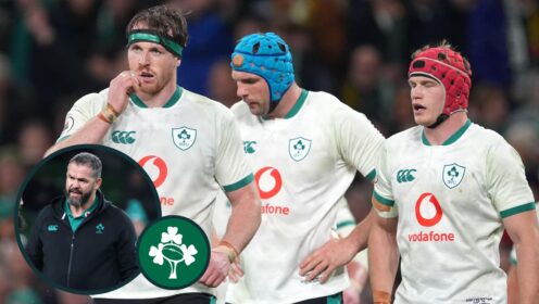 Head coach Andy Farrell, inset, has his work cut out to get Ireland back on track after a frustrating month for a team that featured Ryan Baird, Tadhg Beirne and Josh van der Flier.