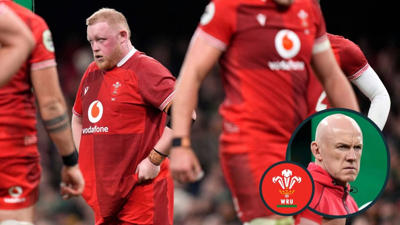 Wales players dejected during Springboks defeat and head coach Steve Tandy (inset).