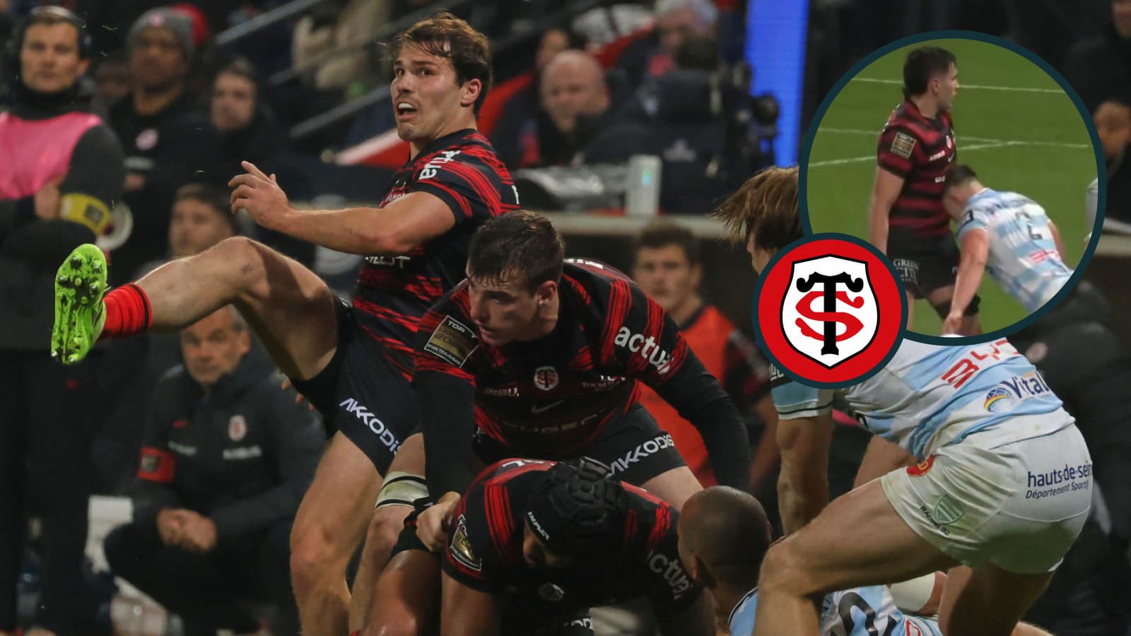 WATCH: Flying head-butt mars Antoine Dupont’s return to action for Toulouse