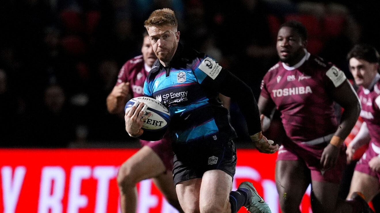 Kyle Steyn for Glasgow Warriors against Sale Sharks.