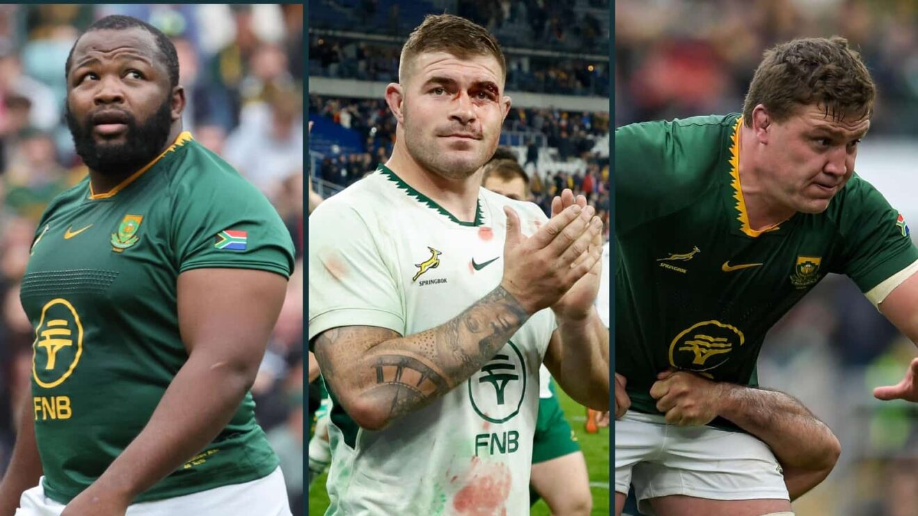 Springboks forwards Ox Nche, Malcolm Marx and Jasper Wiese.