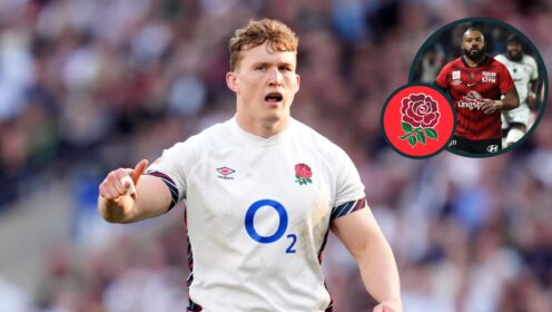 two layer image of Ted Hill and Kyle Sinckler