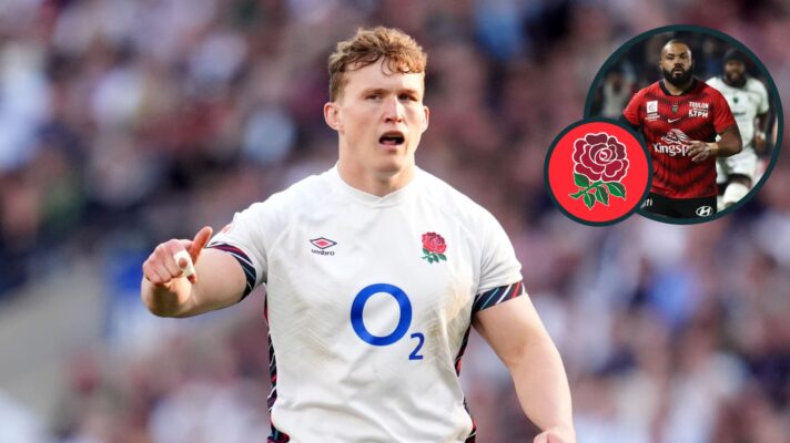 two layer image of Ted Hill and Kyle Sinckler