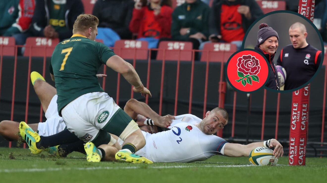 two layer image of Mike Brown during his England career under Eddie Jones