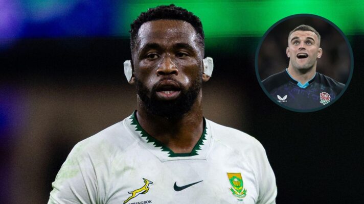 A two layered image of Siya Kolisi and Ben Earl