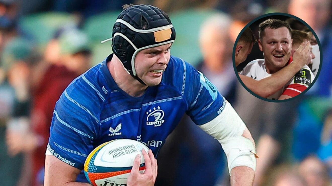 James Ryan runs out for his 100th Leinster appearance.