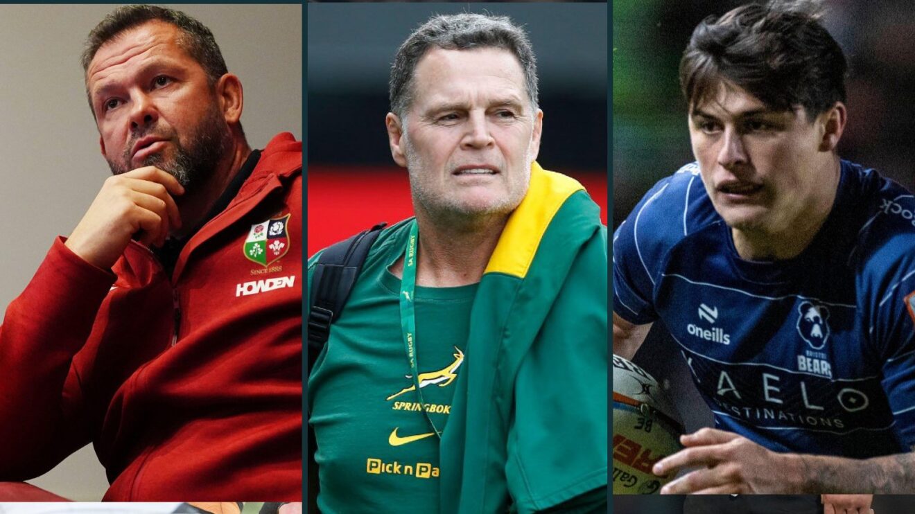 Andy Farrell Rassie Erasmus and Louis Rees-Zammit image