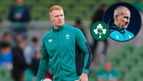 two layer image of Ciaran Frawley and Stuart Lancaster