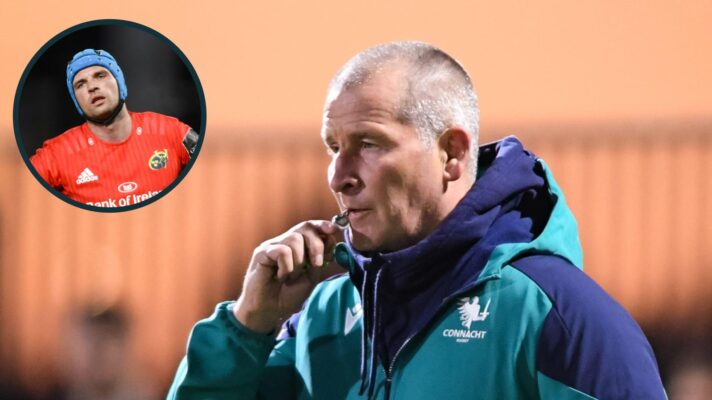two layer image of Stuart Lancaster and Tadhg Beirne