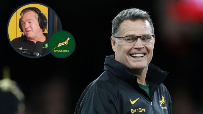 Springboks head coach Rassie Erasmus and an inset of Percy Percy Montgomery.