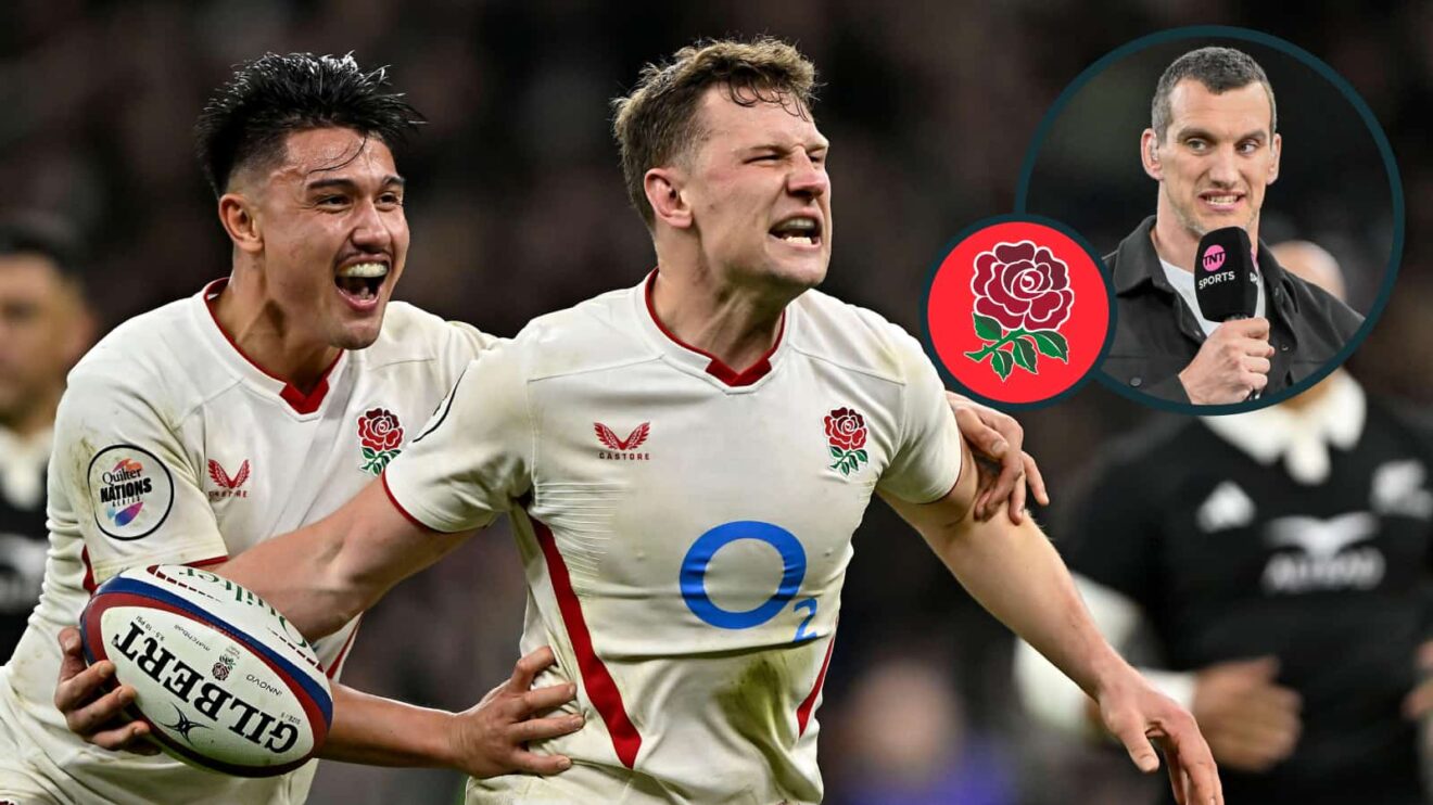 Marcus Smith and Fraser Dingwall with an inset of Lions great Sam Warburton.