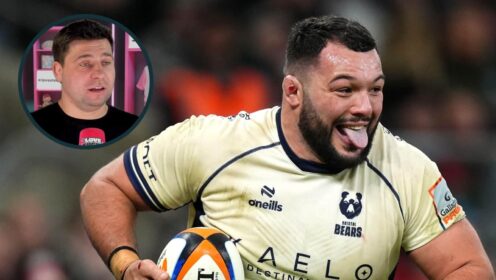 Bristol Bears prop Ellis Genge and an inset of England legend Ben Youngs.