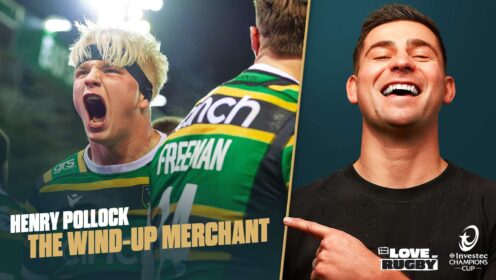 Northampton Saints star Henry Pollock with England legend Ben Youngs.