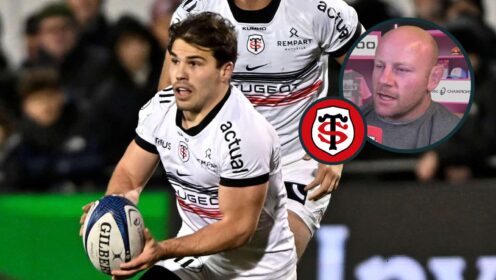 Toulouse captain Antoine Dupont and an inset of England great Dan Cole.