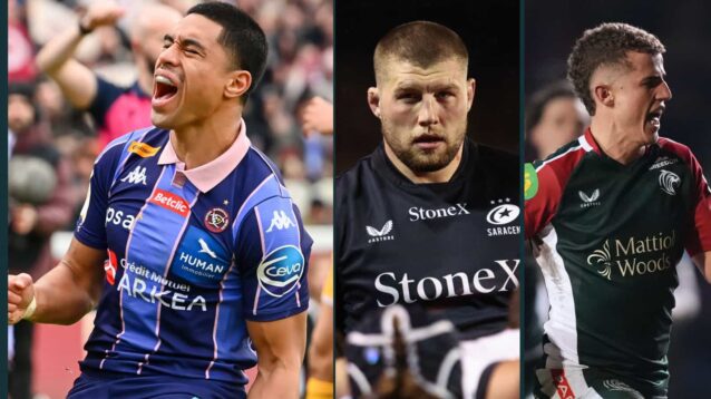 Salesi Rayasi, Tom Willis and Billy Searle during round three of the Investec Champions Cup.