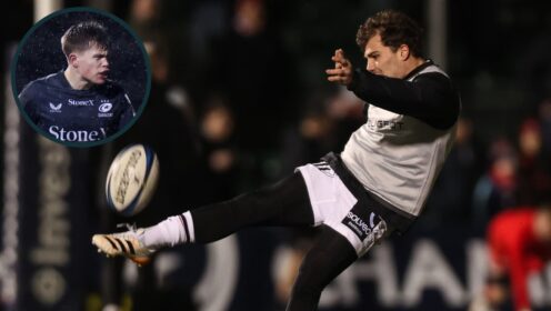 two layer image of Antoine Dupont and Charlie Bracken