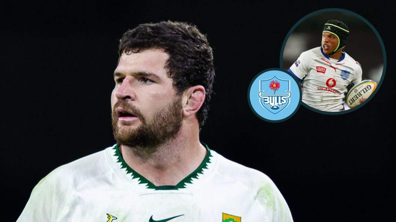 Springboks and Bulls forward Marco van Staden and an inset of Kurt-Lee Arendse.