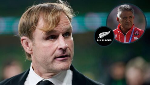 Former All Blacks head coach Scott Robertson and an inset of Jamie Joseph.