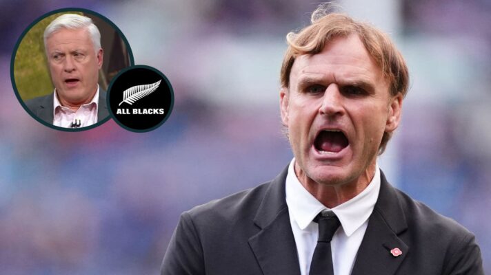 All Blacks head coach Scott Robertson and pundit Matt Williams (inset).