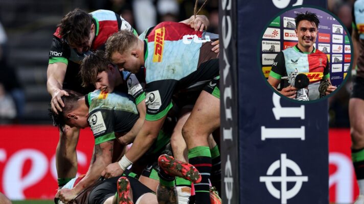 Investec Champions Cup Round 4, Stade Marcel Deflandre, La Rochelle, France 18/1/2026.La Rochelle vs Harlequins.Harlequins' Marcus Smith with the player of the match medal.Mandatory Credit ©INPHO/Billy Stickland