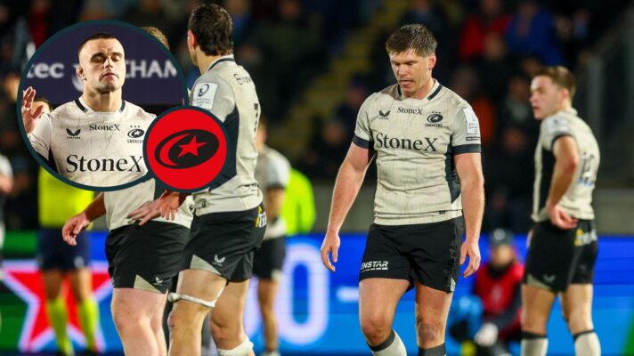 Investec Champions Cup Round 4, Scotstoun Stadium, Glasgow, Scotland 18/1/2026 .Glasgow Warriors vs Saracens .Saracens' Owen Farrell dejected.Mandatory Credit ©INPHO/Paul Currie