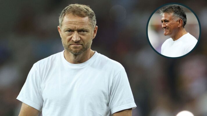 Coaching double act Tony Brown and Jamie Joseph (inset).