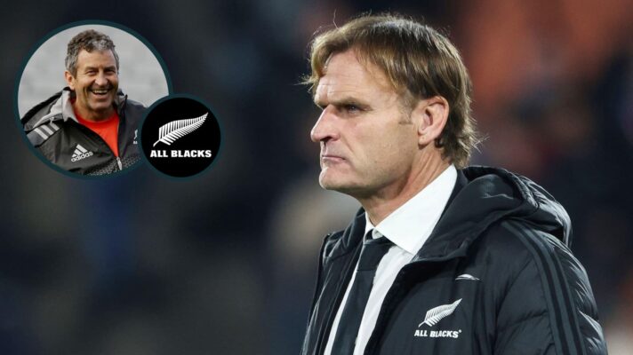 Former All Blacks head coach Scott Robertson with an inset of Wayne Smith.