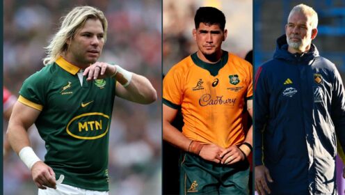 Faf de Klerk, Darcy Swain and Joe Worsley.