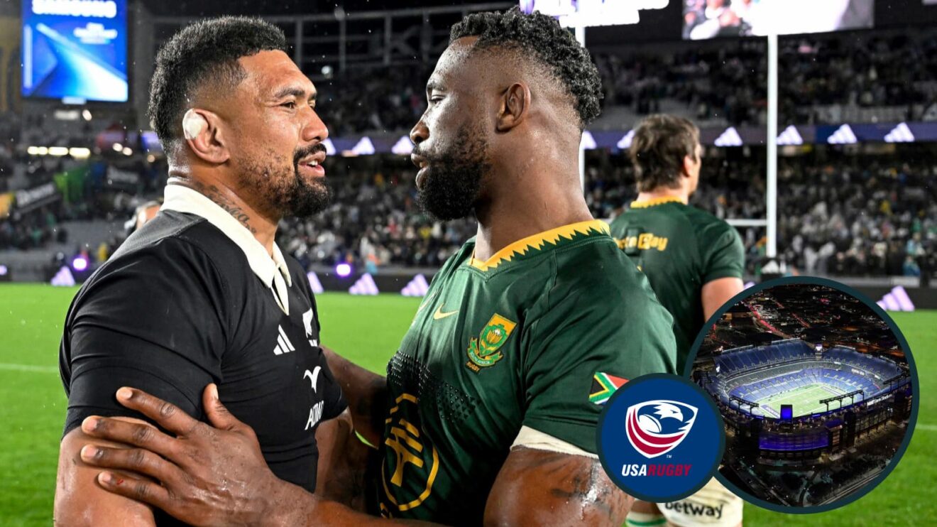 All Blacks number eight Ardie Savea and Springboks flanker Siya Kolisi.