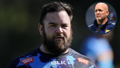 Springboks prop Frans Malherbe and an inset of Stormers boss John Dobson.