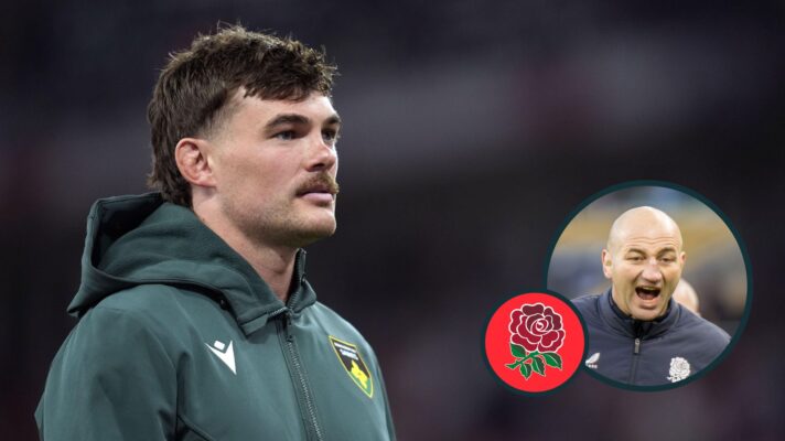 A two layered image of George Furbank and Steve Borthwick