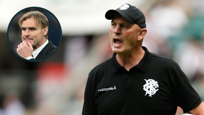 Blues head coach Vern Cotter and an inset of ex-All Blacks boss Scott Robertson.