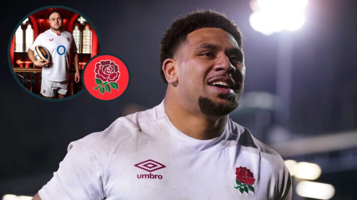 two layer image of England's Billy Sela and Jamie George