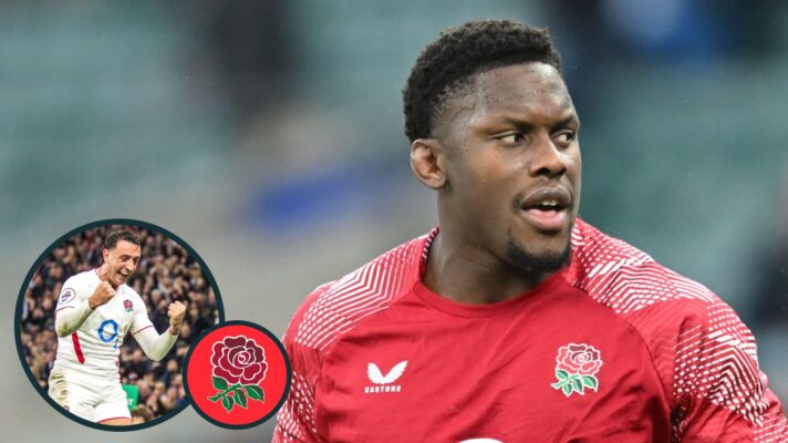 two layer image of Maro Itoje and Alex Mitchell