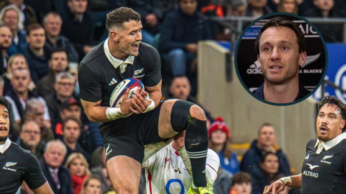 All Blacks full-back Will Jordan and an inset of Ben Smith.