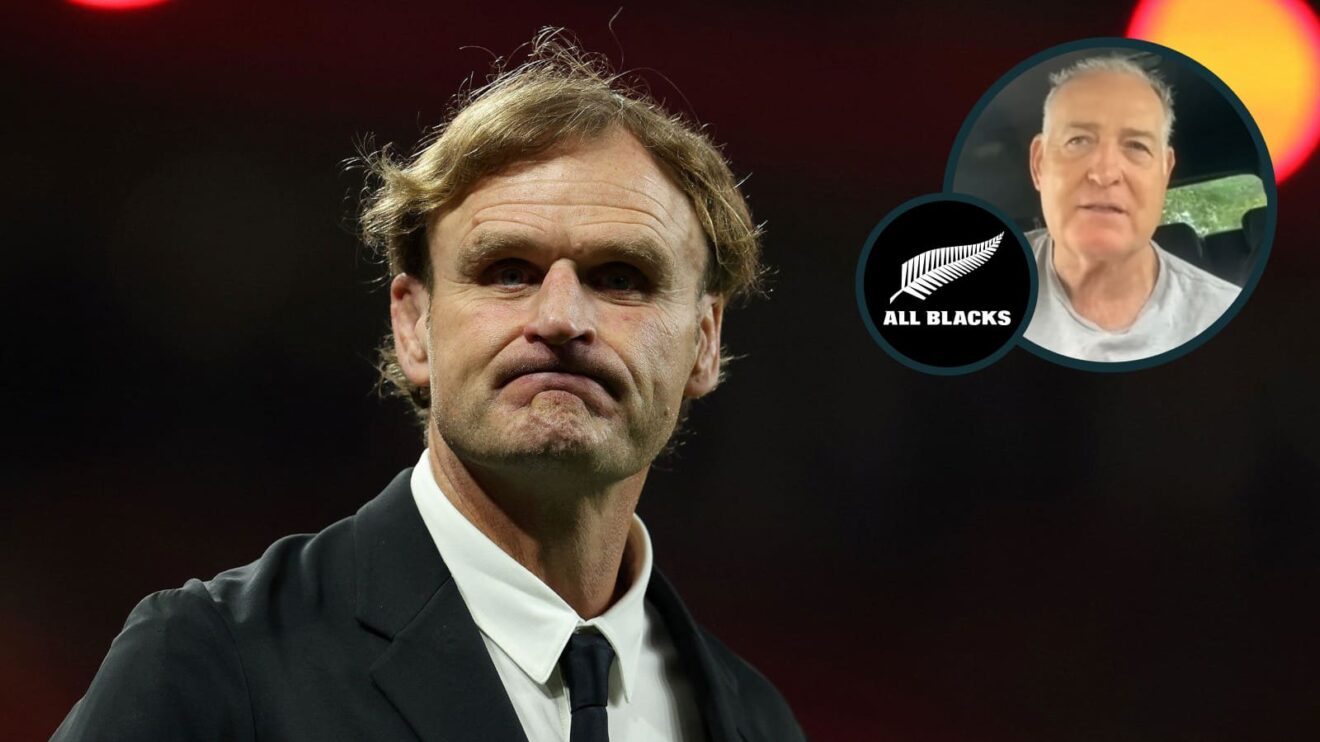 Former All Blacks head coach Scott Robertson and Wallabies legend David Campese (inset).