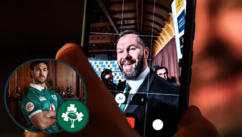 two layer image of Andy Farrell and Caelan Doris